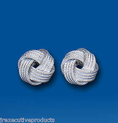 Large Silver Knot Earrings 15mm Studs 925 hallmark Stud