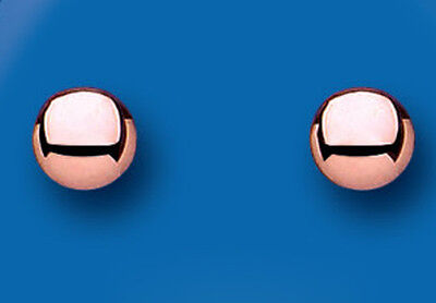 Rose Gold Button Stud Earrings 5mm 9 Carat 375 Hallmark British Made