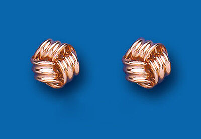 Rose Gold Knot Stud Earrings 10mm 9 Carat 375 Hallmark British Made