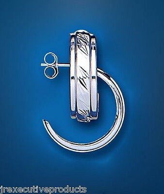Silver Wedding Hoop Earrings 925 Hallmark 19mm