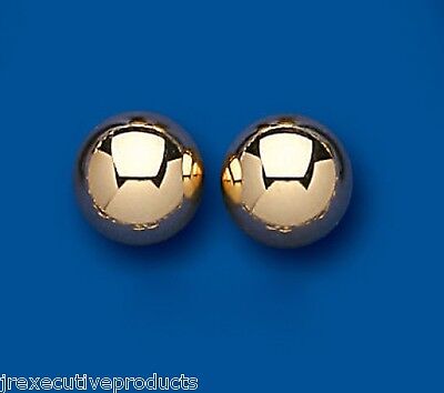 Yellow Gold Ball Stud Earrings 9 Carat Studs 10mm British Made