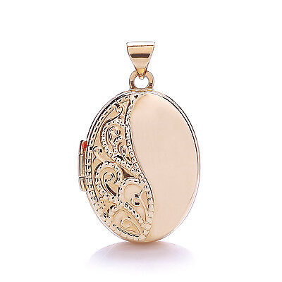 Rose Gold Oval Locket Two Photograph Hallmarked British Made