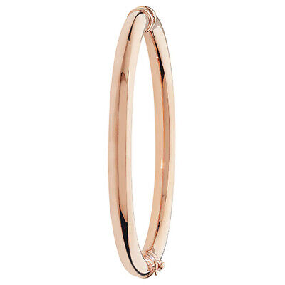 Rose Gold Bangle Plain Ladies Hinged British Made & Hallmarked Womens Bracelet
