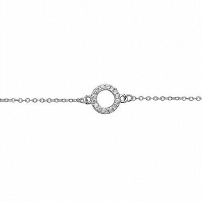 Sterling Silver Ladies Open Circle Bracelet 925 Hallmark