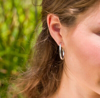 Multi Heart Hoop Earrings Solid Sterling Silver 925 Hallmarked Hoops