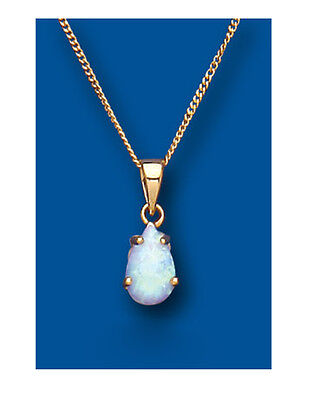 Opal Pendant and Earrings Set Solid Yellow Gold Hallmarked Opal Pears