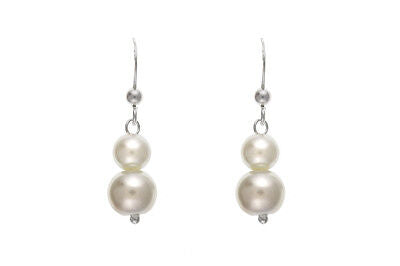 Pearl Earrings Sterling Silver Drop Drops Dangle Graduated