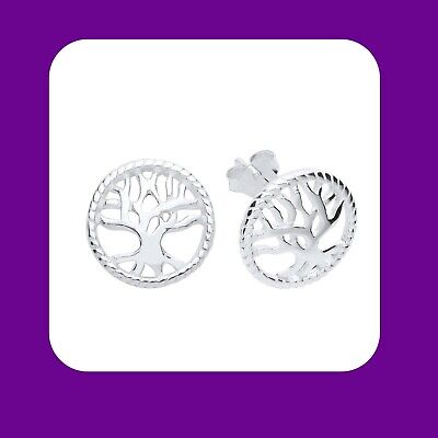 Tree of Life Earrings Sterling Silver 925 Hallmark Stud Ladies Studs Boxed New