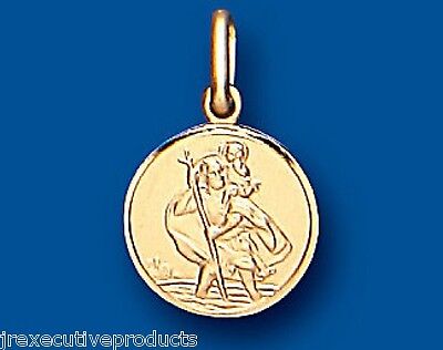 Gold St. Christopher Pendant Yellow Gold Saint Christopher 12mm