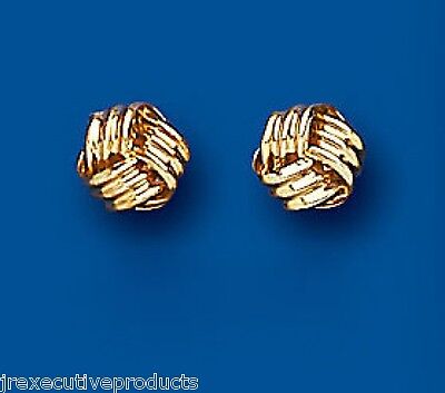 Yellow Gold Knot Stud Earrings Solid 9 Carat Studs 5mm British Made