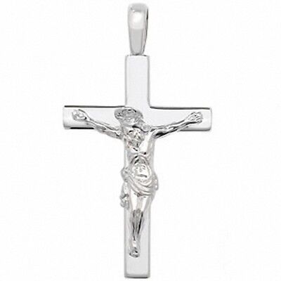 Sterling Silver Crucufic Cross Pendant 925 Hallmark 52 x 29mm