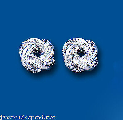 Knot Earrings Solid Silver Stud 13mm Sterling Silver Studs