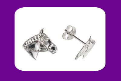 Sterling Silver Horsehead Earrings 925 Hallmark Stud Ladies Studs Boxed New