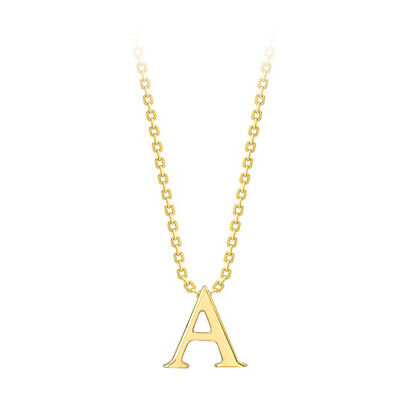 Capital A Initial Pendant 9ct Yellow Gold Ladies Complete With Gold chain