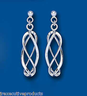 Twist Drop Earrings Sterling Silver Drops