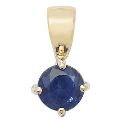Sapphire Pendant and Earrings Set Classic Solitaire 9ct Yellow Gold Hallmarked
