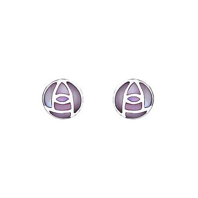 Mackintosh Pink Rose Stud Earrings Mother of Pearl 925 Sterling Silver Studs.