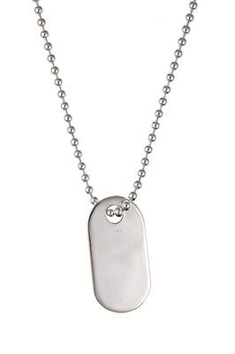 Dog Tag Pendant Solid Sterling Silver 20" Chain Hallmarked