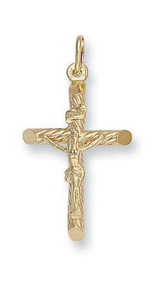 Yellow Gold Crucifix Pendant Hallmarked British Made