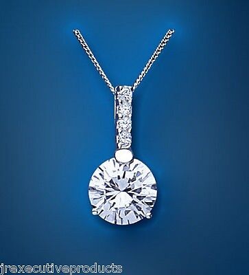 Sterling Silver Solitaire Pendant 18" Chain 925 Hallmark