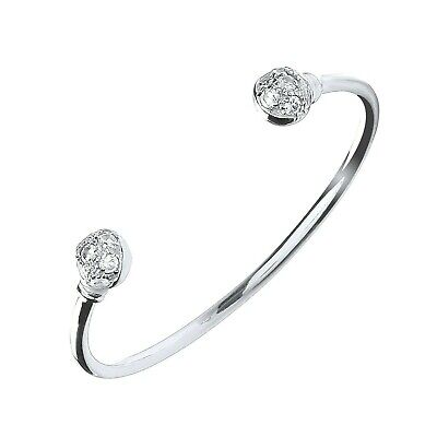 Baby Gemstone Torque Bangle Little Girls Christening 925 Hallmark British Made