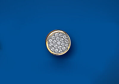 Men's Yellow Gold Earring Gents Gemstone Pave Stud