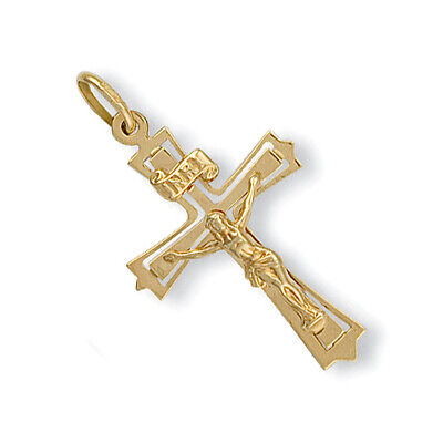 Crucifix Cross Pendant Yellow Gold Hallmarked British Made