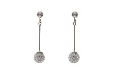 Crystal Earrings Sterling Silver Drop Austrian Crystal Ball Drops