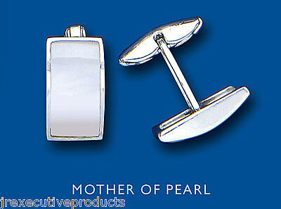 Mother of Pearl Cufflinks Solid Sterling Silver