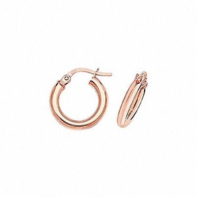 Hoop Earrings Rose Gold Round Hoops Rose Gold Hoop Earrings 10mm