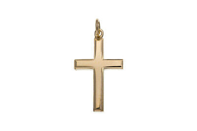 Gold Cross Yellow Gold Cross Pendant Millgrain Edge