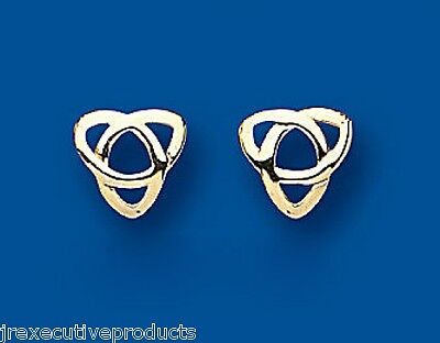 Yellow Gold Celtic Stud Earrings Solid 9 Carat Studs British Made