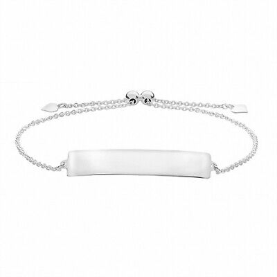 Sterling Silver Identity Bracelet Heart Tags Adjustable British Made