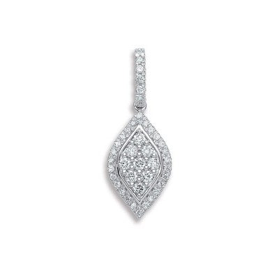 Real Diamond Marquise Pendant 18ct White Gold 18" / 45cm Chain 0.33ctw Diamonds