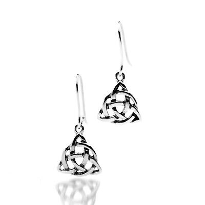 Celtic Knotwork Drop Earrings Sterling Silver 925 Hallmarked Drops