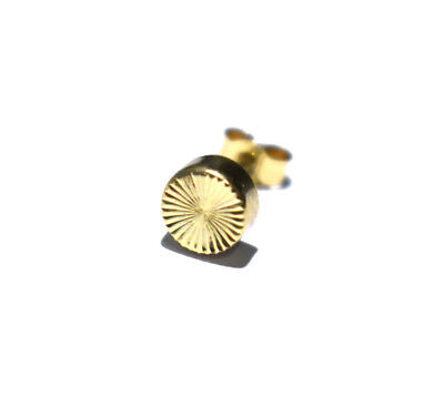 Mens Gold Stud Earring Gents Yellow Gold Diamond Cut