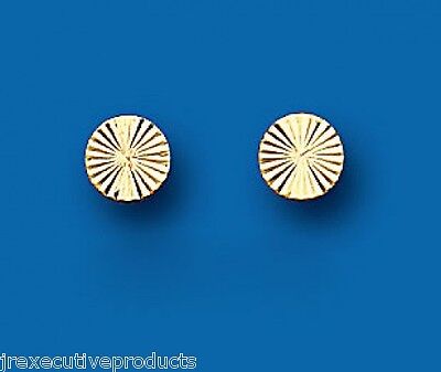 Diamond Cut Stud Earrings 9 Carat Yellow Gold Studs 5mm British Made