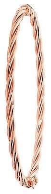 Rose Gold Ladies Bangle Ladies Twist Design Hallmarked British Made Special Gift