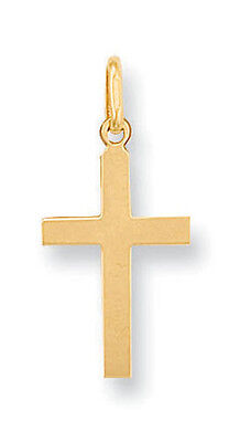 Gold Cross Pendant Gold Cross Necklace Yellow Gold Cross Flat Cross
