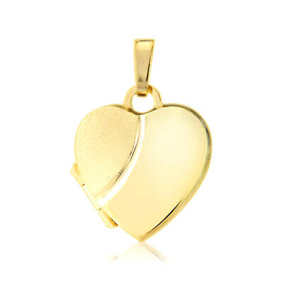 Heart Shaped Locket Polished 9ct Yellow Gold Hallmarked British Made 14 x 14mm