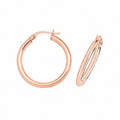 Hoop Earrings Rose Gold Round Hoops Rose Gold Hoop Earrings 20mm