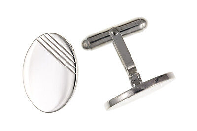 Oval Cufflinks Solid Sterling Silver