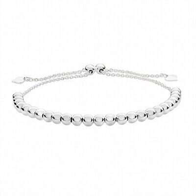Sterling Silver Ladies Bead Pull Style Bracelet