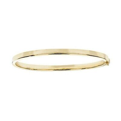 Ladies Plain Hinged Bangle Yellow Gold British Made Hallmarked Womens Bracelet