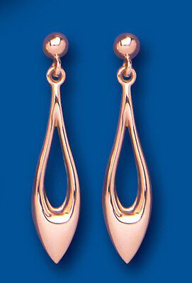 9ct Rose Gold Drop Earrings Red Gold Drops Dangly Hallmarked