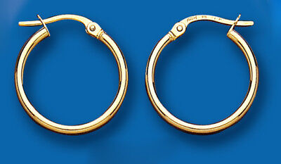 Hoop Earrings Yellow Gold Hoops Creole Plain 18mm Hallmarked