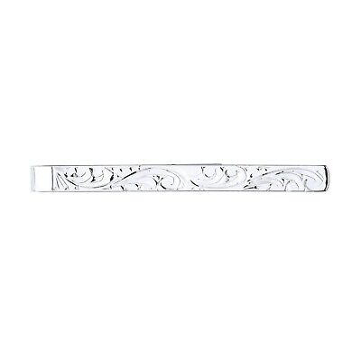 Men's Sterling Silver Tie Slide Engraved Design - British Made - Hallmarked