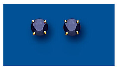9ct Gold Sapphire Stud Earrings Yellow Gold Claw Set September Birthstone