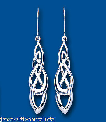 Sterling Silver Celtic Drop Earrings Drops 925 Hallmarked