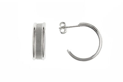 Silver Wedding Ring Earrings Hoop Creole 17mm 925 hallmark